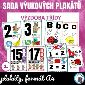 VELKÁ SADA výukových plakátů do 1. třídy
