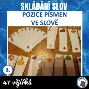 Skládání slov z písmen - vějířky