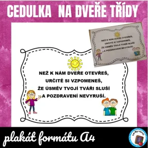 Pozdravení - cedulka na dveře - zdarma