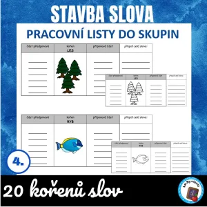 Stavba slova - pracovní listy k tvorbě slov