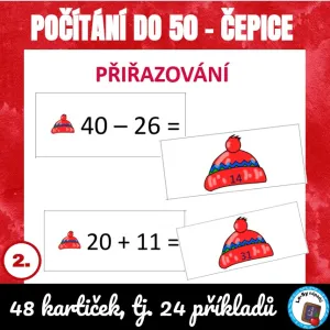 Počítání do 50 - čepice