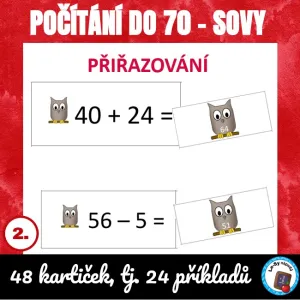 Počítání do 70 - sovy