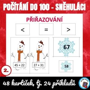 Počítání do 100 - sněhuláci a vločky