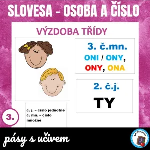 Slovesa - osoba a číslo, pásy s učivem