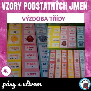 Vzory podstatných jmen - pásy s učivem