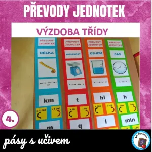 Převody jednotek - pásy s učivem