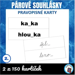Párové souhlásky - pravopisné karty