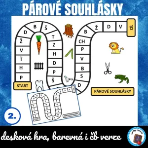 Párové souhlásky - desková hra