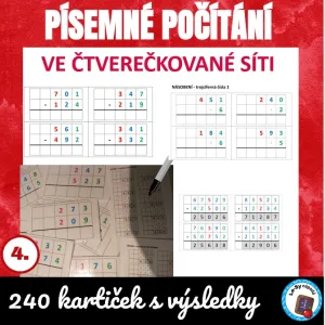 SADA - písemné počítání ve čtvercové síti