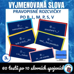 SADA - pravopisné rozcvičky B, L, M, P, S, V a Z