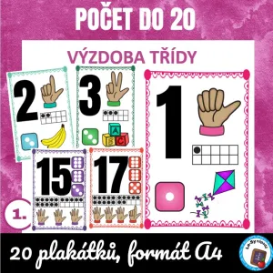 SADA plakátů s čísly 1 až 20