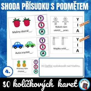 Shoda přísudku s podmětem - kolíčkové karty