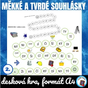 Měkké a tvrdé souhlásky - desková hra