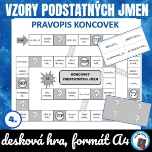 Pravopis koncovek podstatných jmen - desková hra