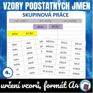 Určení vzorů podst. jmen - skupinová práce