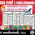 Den Země - násobení a dělení s omalovánkou