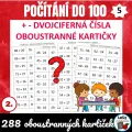 Počítání do 100 - oboustranné kartičky 5 (sčítání a odčítání dvojciferných čísel), náhled 1
