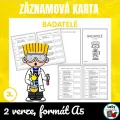Badatelé - záznamová karta, zdarma