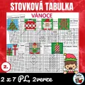 Stovková tabulka - Vánoce