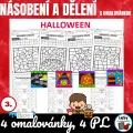 Halloween - násobení a dělení s omalovánkou