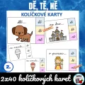 Dě, tě, ně - kolíčkové karty s psacím písmem
