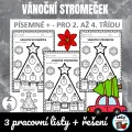 Vánoční stromeček - písemné počítání, zdarma