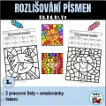 Rozlišování písmen B D R V - omalovánky, zdarma